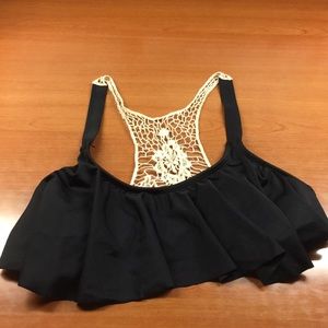 Black lace bikini top